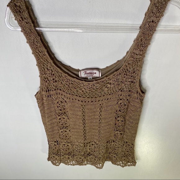 Gorgeous Muted Gold crochet top - Picture 5 of 10